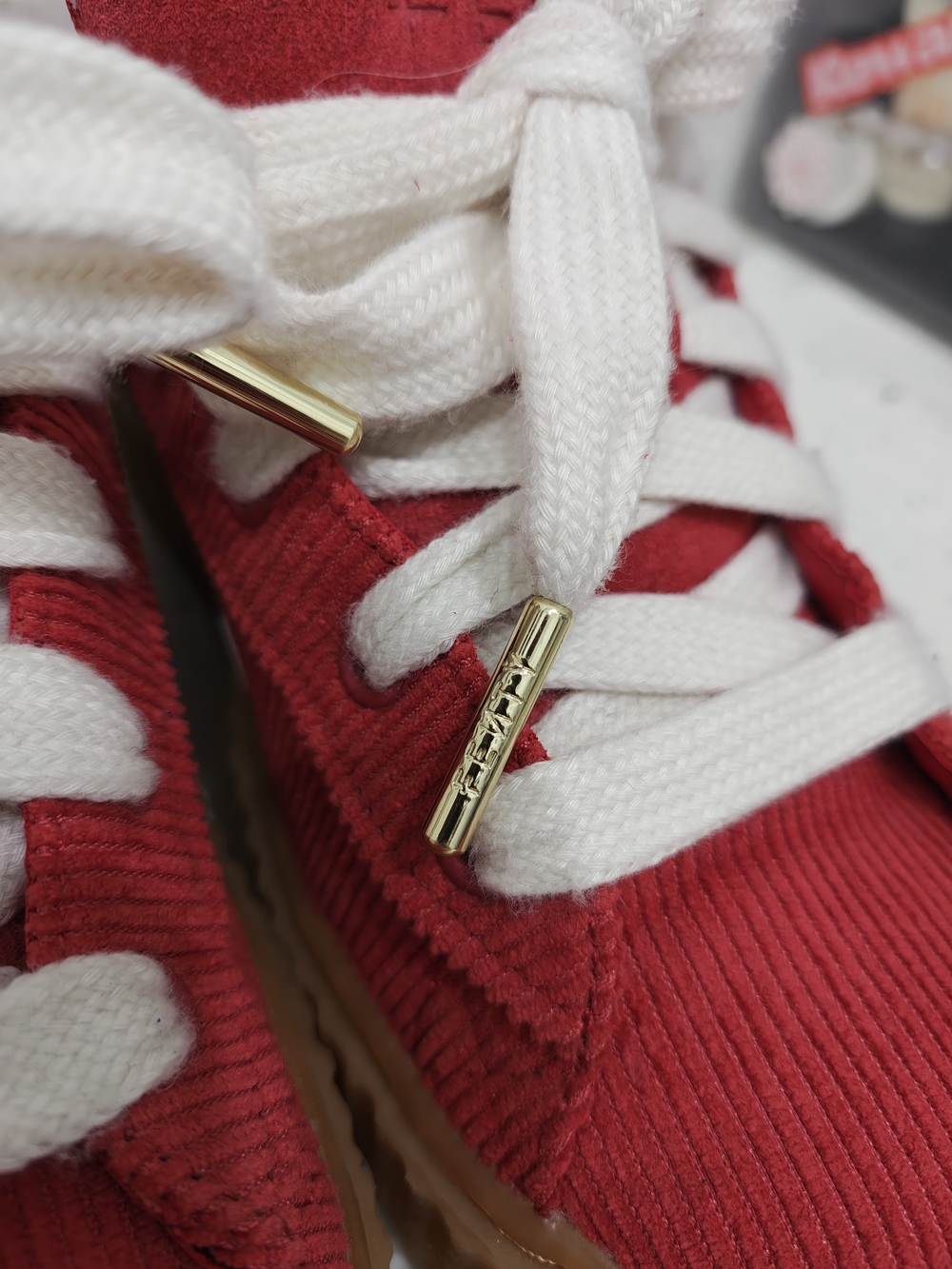 Puma X Fenty Size 4 Womens Red The Creeper Phatty Corduroy Sneakers - Picture 9 of 10
